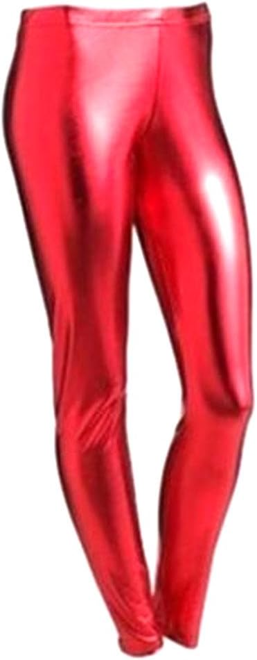 New Girls Kids Plain Metallic Hot Wet Look Foil Shiny Party Disco Pants Leggings