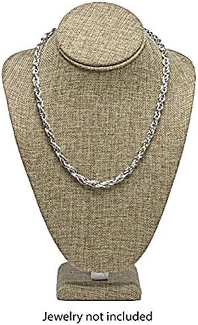 Novel Box® Burlap Necklace Jewelry Display Bust Stand Large (11X7.5.5X4") + Custom NB Pouch