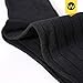 WANDER Classic Ribbed Dress Socks 8 pairs Men's Cotton Solid Premium Socks Seamless Soft (8black, Shoe Size:7-12)