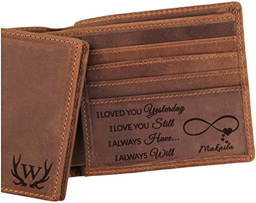 5 Choices, Custom Engraved Wallet, Anniversary Gifts for Men, Personalized Gifts for Men, Husband, Boyfriend, Dad, Son