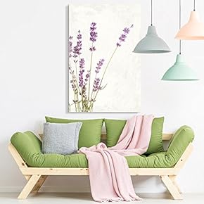 Canvas Wall Art - Vintage Style Purple Lavender Flowers on Grunge Background - Giclee Print Gallery Wrap Modern Home Art Ready to Hang - 12x18 inches