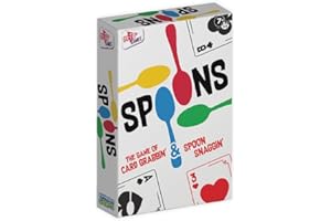 PLAYMONSTER Spoons Games - Card Game, Deck of Cards, Fun Family Game for Kids and Adults, 3-5 Player Card Game, Ages 7+, Red, Yellow, Green, Blue