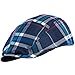 MG Plaid Ivy Newsboy Cap Hat (Medium, Navy)