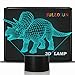 FULLOSUN Dinosaur Gifts, Night Light for Kids Dinosaur T-rex 3D Night Light Bedside Lamp with Remote Control 16 Color Changing Xmas Halloween Birthday Gift for Child Baby Boy