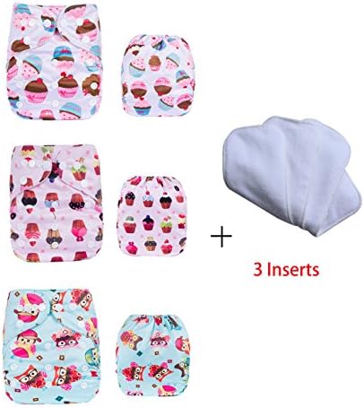 Calababy Waterproof Washable Pocket Baby Cloth Diaper Nappies with Snaps with 3 Inserts