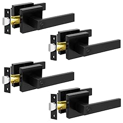 KAMOTA Privacy Door Levers, 4 Pack Matte Black Door