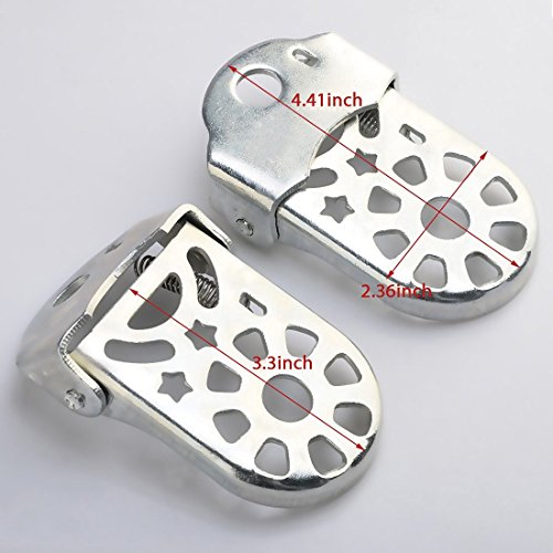 Set of 2 Bicyle Rear Feet Pedals, YIFAN Rear One Pair Stainless Steel Thicken Foot Pedal for Mountain Bike Road Bike - Silver