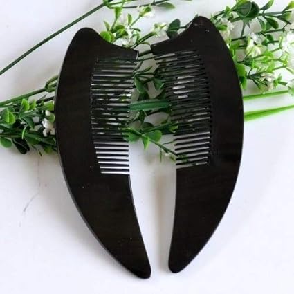 LBWNB Peine de Dientes Anchos 15cm Negro Natural Cuerno de Buey Peine