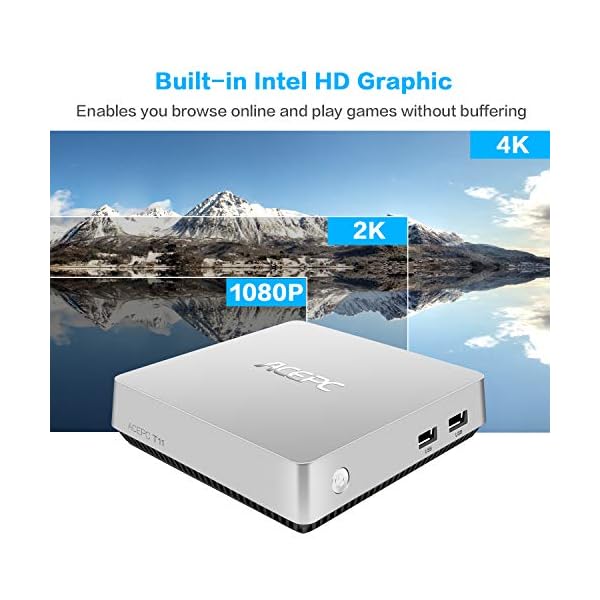ACEPC-T11-Windows-10-Pro-Mini-PC-4GB-Ram-64GB-eMMC-Intel-Atom-x5-Z8350-Fanless-Mini-Computer-with-HDMI-and-VGA-Ports-Gigabit-Ethernet-Dual-Band-WiFi-BT-42-4K-HD-Graphics-VESA-Mount ACEPC T11 Windows 10 Pro Mini PC, 4GB Ram 64GB eMMC Intel Atom x5-Z8350 Fanless Mini Computer with HDMI and VGA Ports…