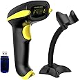 NADAMOO Wireless Barcode Scanner Compatible with Bluetooth, USB 1D Bar Code Reader for Inventory Management, Work with Windows/Mac OS/Linux Computer, Made for iPhone, iPad, and Android