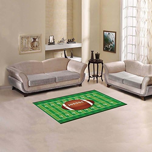 D-Story Floor Decor Football Emblem And Badges With American Football Area Rug Carpet Floor Rug 2'7''x1'8'' For Living Room Bedroom