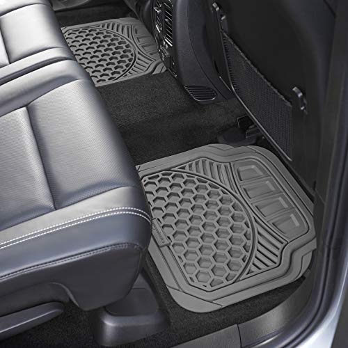 AmazonBasics 4 Piece Heavy Duty Car Floor Mat, Gray