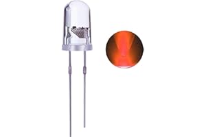 Waycreat 100PCS 5mm Orange LED Diode Lights Clear Emitting LEDs for High Intensity Super Bright Lighting Bulb Lamps Electronics Components Lamp Diodes