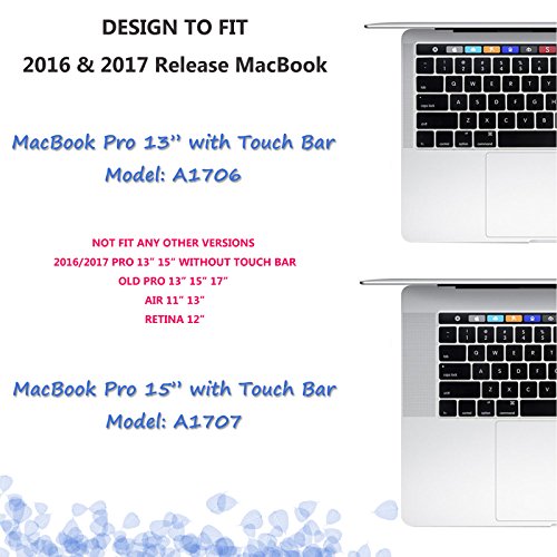 YMIX MacBook Keyboard Cover - Washable Silicone Keyboard Cover for MacBook Pro 13 (A1706) & Pro 15 (A1707) with Touch Bar - Showa Sea