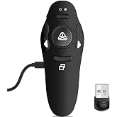 Rechargeable Presentation Clicker Wireless Presenter Remote USB Control | Clicker for powerpoint Presentations, RF 2.4GHz Presenter Remote Slide Advancer for Computer/Laptop/Mac/Keynote