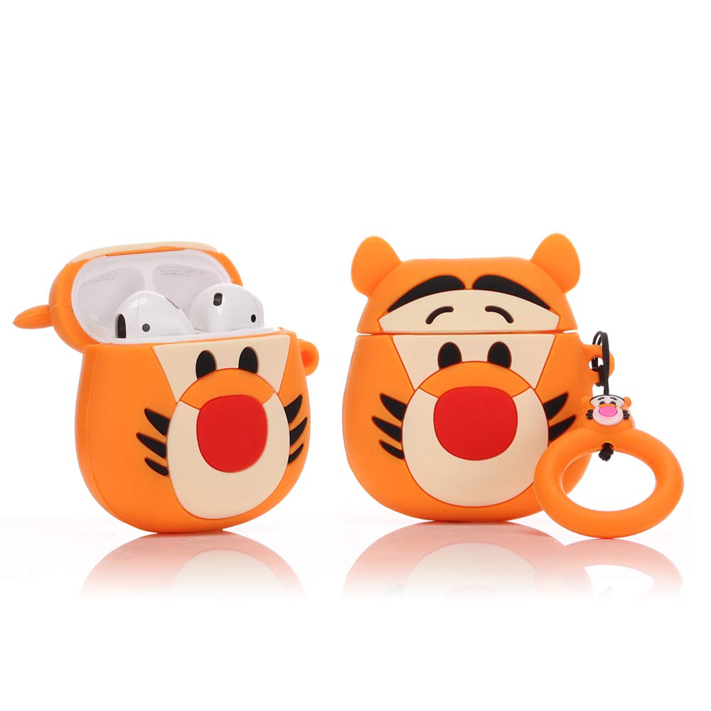 YIGEYI Silicone Case Compatible with Airpods 1&2 Funny Cute 3D Cartoon Cover [Cute Animal Pet Series] (Cute Tiger)