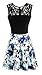 Sylvestidoso Women's A-Line Pleated Sleeveless Little Cocktail Party Dress with Black Top