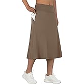 ANIVIVO Women's Midi Length Skorts Skirts with Pockets Modest Skirts 28" Long Knee Length Athletic Skorts