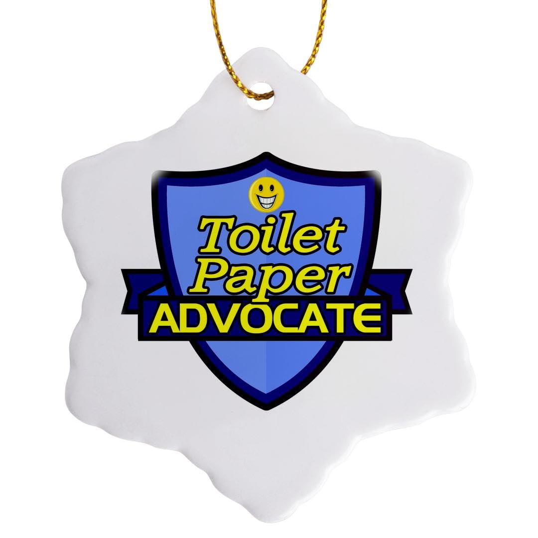 3dRose Toilet Paper Advocate Support Design Snowflake Ornament, Multi-Colour, 3-Inch