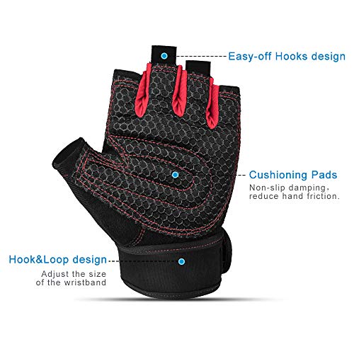 image for Fisi Workout Gloves for Men & Women, Gym Weight Lifting Gloves with Wr