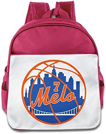 LINNA Personalized New York 7# Melo Basketball Player Children School Bagpack For 1-6 Years Old Pink