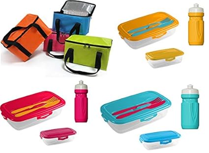 Takestop® Juego Pic Nic Bolsa nevera + 2 recipientes recipiente ...