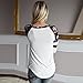 KIOP Long Sleeve T-Shirt Women Floral Splice Printing Blouse (S)