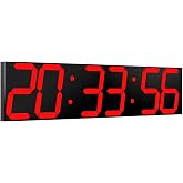 CHKOSDA Digital Wall Clock, Oversize Led Digital Clock Large Display with Auto Dimmer, Huge Countdown Timer with Remote Control, 27" Wide Led Display, 6 Digits, Wall Mount, Date and Temperature (Red)