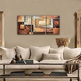 Phoenix Decor-Abstract Canvas Wall Art Paintings on Canvas for Wall Decoration Modern Painting Wall Decor Stretched and Framed Ready to Hang 3 Piece Canvas Art