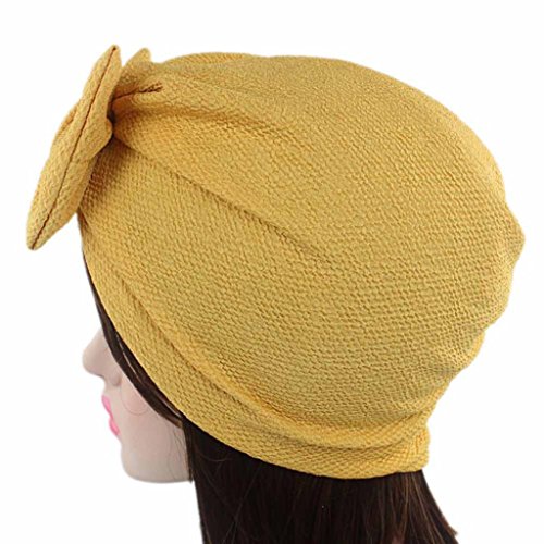image for Napoo Women Bowknot Cancer Chemo Hat Beanie Scarf Turban Head Wrap Cap