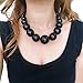 KOSMOS-LI Large Style Big Imitate Pearl Strand Choker Necklace With Earrings Set