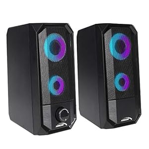 Audiocore AC845 Bluetooth-luidspreker met LED-achtergrondverlichting, stereo pc-luidspreker, 10 W RMS USB-voeding…