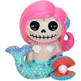 SUMMIT COLLECTION Furrybones Ariel Signature Skeleton in Mermaid Costume Beside Clam with Pearl