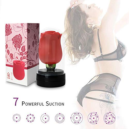 HXS Toys for Women Sucking Vibrator Rose Toy with 7 Intense Suction Rechargeable Clit Sucker Nipple Stimulator Massage Toys for Couples Special Gifts for Her (1pcs,Rose)