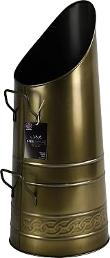 Sterling Ventures Heavy Duty Anthracite Coal Hod Scuttle Brass Finish 21 Inch view 1