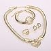 MOOCHI 18K Gold Plated African Style Heart Necklace Earrings Ring Bracelet Jewelry Set Costume Show