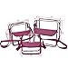 BAGAIL Clear Purse NFL &PGA Approved Cross-Body Shoulder Messenger Bag w Adjustable Strap (burgundy, 12x12x6)
