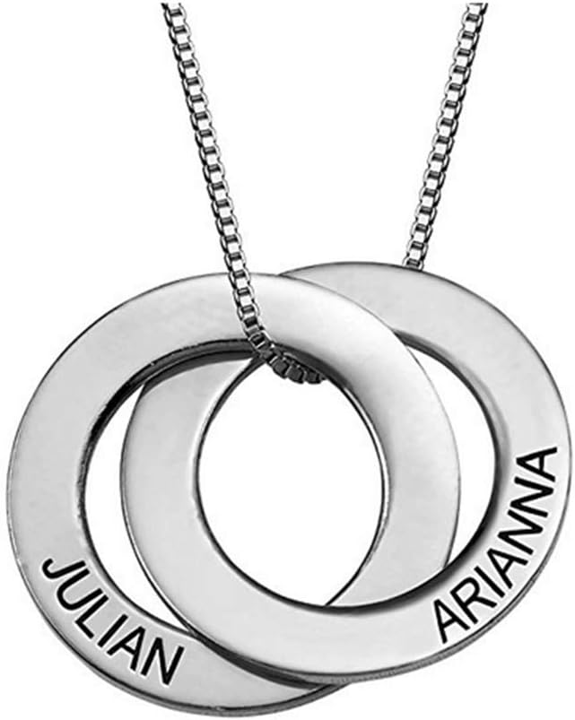Russian Ring Necklace with Engraving - Personalized & Custom Made Gift For Mom