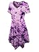Lock and Love LL WT1063 Womens Short Sleeve All Over Tie-Dye Tunic Top XXXL White_Purple