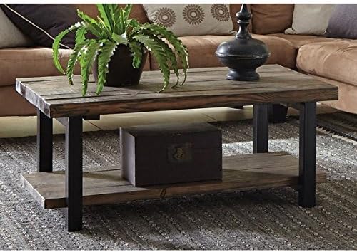 Shabby Chic Alaterre AMBA1120 Pomona Reclaimed Wood and Metal 42-inch Coffee Table