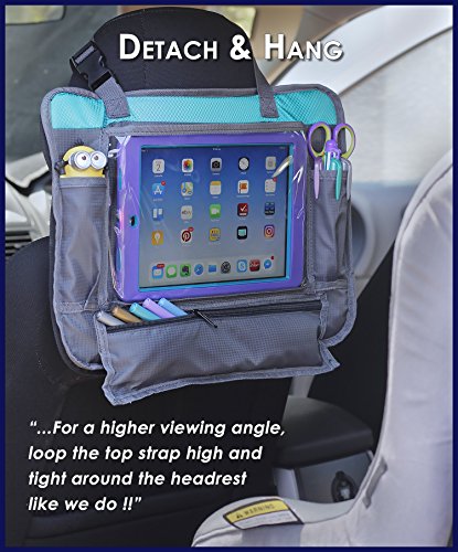 ORGANIZED EMPIRE’s Detachable 4 in 1 Kids Travel Tray, Storage Organizer, Carry Bag & Tablet Holder for Kids all in one. Most Stable Toddler Car Seat Tray toys on the Market, no Lap Balancing Required