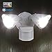 LEONLITE Dual-Head Motion-Activated LED Outdoor Security Light, Waterproof, Photocell Included, Newly Added DIM Mode, 5000K Daylight, 25W (200W Halogen Eqv.) Area Lighting for Yard, Garage, White
