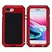 Mangix iPhone 8 Plus Case,iPhone 7 Plus Case,Built-in Glass Metal Extreme Shockproof Heavy Duty Cover Shell Case Full Body Protection for Apple iPhone 8 Plus/7 Plus (Red)