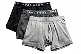 Hugo Boss Men's 50239869 3-PK 100% Cotton Assorted BM Boxer Brief Underwear