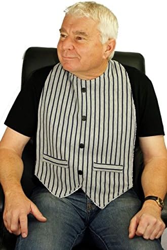 Adult Bandana Bib/Clothing Protector - What a Gent Black Pinstripe