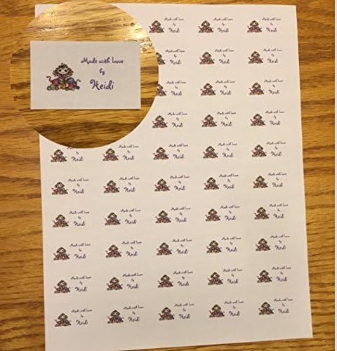 UNCUT LABEL SHEET with 50 Custom Cotton Flat girl/yarn Crochet Graphic Sewing label/Tag-made in USA