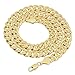 9mm 14k Gold Plated Pressed Cuban Link Curb Chain Necklace, 20