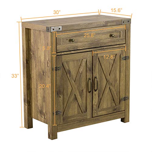 Decok Modern Farmhouse Accent Storage with Drawer & 2