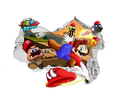 Super Mario Wall Stickers 3D Removable PVC Home Decor Bedroom Sticker Wall Paper Decals Art for Kid's Room 59cm X 76cm