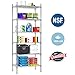 BestOffice Wire Shelf Adjustable Organizer 6 Wire Shelving Unit Metal Storage Shelves, NSF Utility Commercial Grade Heavy Duty 2100 LBS Capacity-18x48x72,Chrome